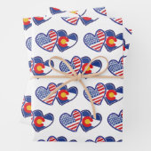Colorado und die USA Flag Hearts Geschenkpapier Set (Beispiel)