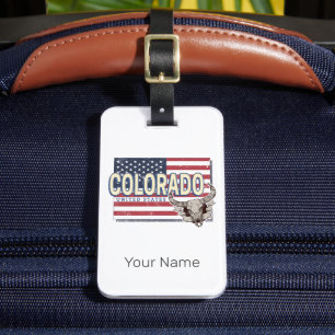 Colorado United Staaten Retro Staat Map Vintag USA Gepäckanhänger