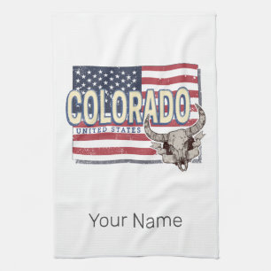 Colorado United Staaten Retro Staat Map Vintag USA Geschirrtuch