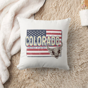 Colorado United Staaten Retro Staat Map Vintag USA Kissen