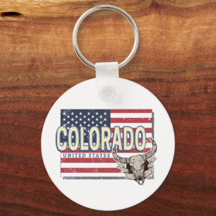Colorado United Staaten Retro Staat Map Vintag USA Schlüsselanhänger