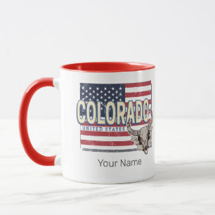 Colorado United Staaten Retro Staat Map Vintag USA Tasse