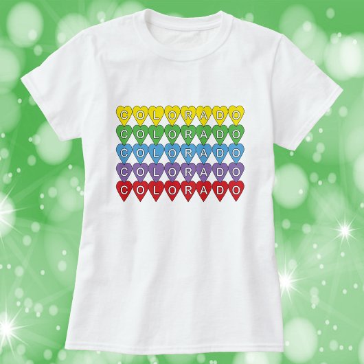 Colorado US Staat Hearts Rainbow T-Shirt