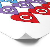 Colorado US Staat Herzen farbenfroh Poster (Ecke)