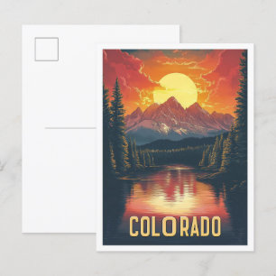 Colorado USA Art Vintage Travel Postkarte
