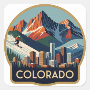 Colorado USA Rocky Gipfel Alpine Straße Reise 🏔️ Quadratischer Aufkleber