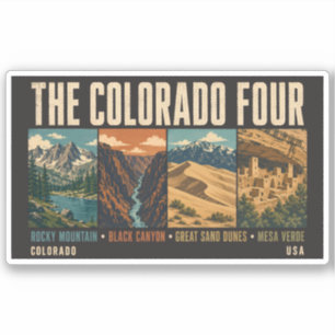 Colorado Vier Nationalpark Illustration Vintage Aufkleber