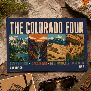 Colorado Vier Nationalpark Illustration Vintage Postkarte