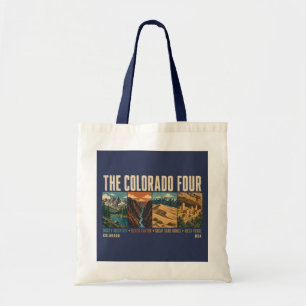 Colorado Vier Nationalpark Illustration Vintage Tragetasche