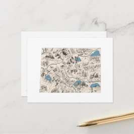 Colorado Vintag Picture Map Staat Chart Postkarte