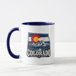 Colorado Vintage Flag Berge Tasse
