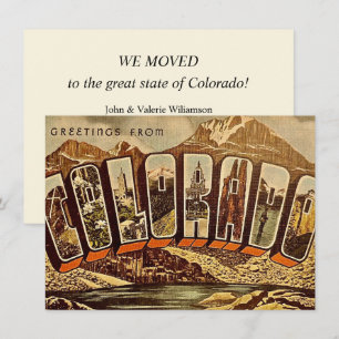 Colorado Vintage Postkarten-Ankündigung für einen