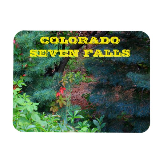 Colorado Wasserfall mit Bäumen und Reben Magnet (Horizontal)