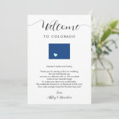 Colorado Wedding Welcome Letter Tour Card (Stehend Vorderseite)