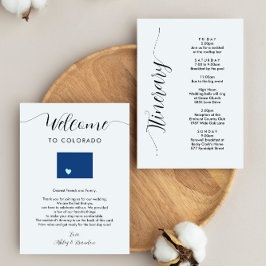 Colorado Wedding Welcome Letter Tour Card