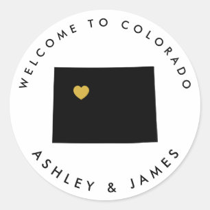 Colorado Wedding Welcome Sticker, Leckerei Box Bag Runder Aufkleber