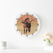 Colorado Wild Horse Vignette Große Wanduhr (Zuhause)