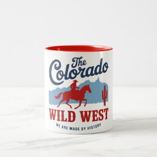Colorado Wild West Cowboy Vintages Design Zweifarbige Tasse