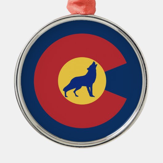 Colorado Wolf Ornament Aus Metall (Vorne)