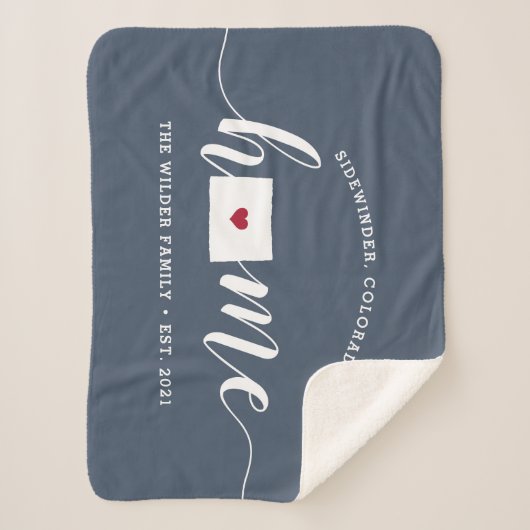 Colorado Zuhause Staaten Personalisiert Sherpadecke (Vorderseite)