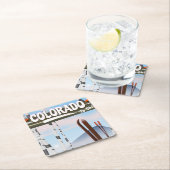 Colorado zum Ski! Rechteckiger Pappuntersetzer (Vor Ort)