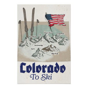 Colorado zum Skifahren Poster
