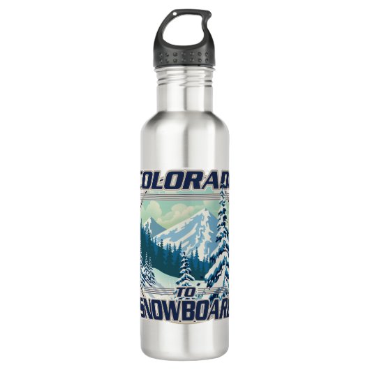 Colorado zum Snowboard Edelstahlflasche (Vorderseite)