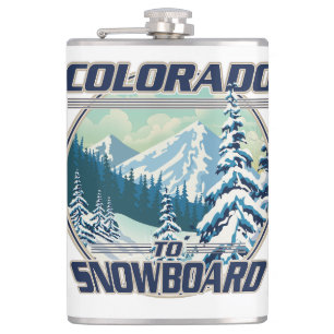 Colorado zum Snowboardfahren Flachmann