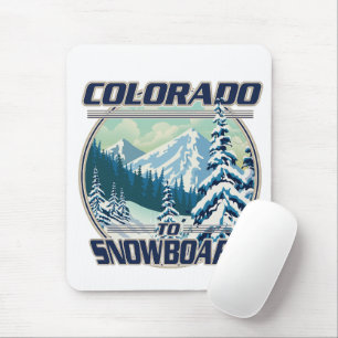 Colorado zum Snowboardfahren Mousepad