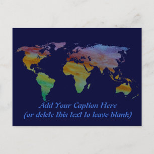 Coloralkalkische Weltkarte Postkarte