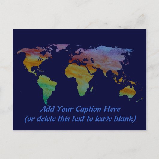Coloralkalkische Weltkarte Postkarte (Vorderseite)