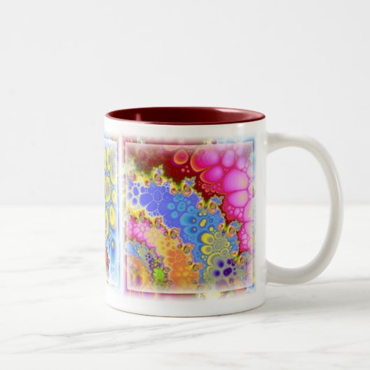 Colorama Fraktal Art Zweifarbige Tasse (Rechts)