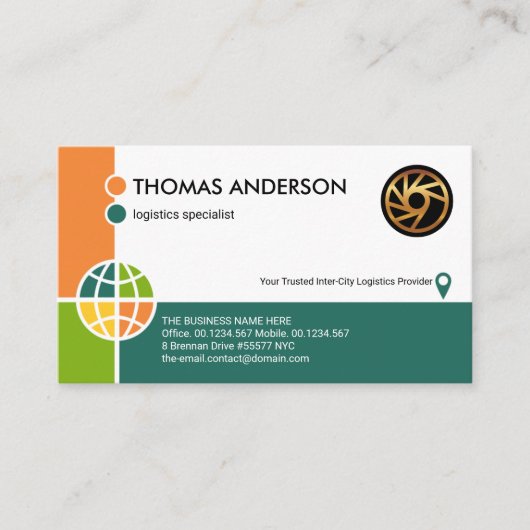 Colorate Global Corner Logistics Manager Visitenkarte (Vorderseite)