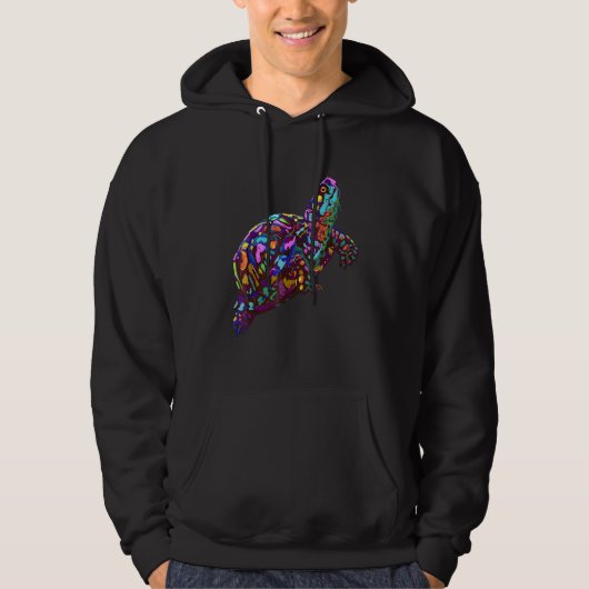 Colorate Splash Eastern Box Turtle Hoodie (Vorderseite)