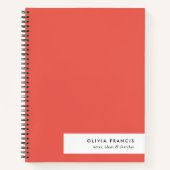 Colorblock Bold Red Modern Minimalistisch Einfach Notizblock (Vorderseite)