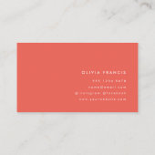Colorblock Bold Red Modern Minimalistisch Einfach Visitenkarte (Rückseite)