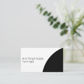 Colorblock Boutique Black QR Code Business Card Begleitkarte (Stehend Vorderseite)