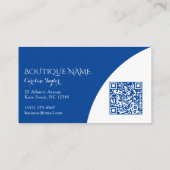 Colorblock Boutique Blue QR Code Business Card Begleitkarte (Rückseite)