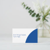 Colorblock Boutique Blue QR Code Business Card Begleitkarte (Stehend Vorderseite)