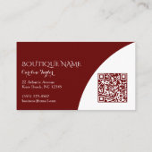 Colorblock Boutique Dark Red QR Code Business Card Begleitkarte (Rückseite)