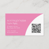 Colorblock-Boutique Rosa QR-Code-Visitenkarte Begleitkarte (Rückseite)