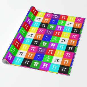 Colorblock Happy Pi Day Mathematik Geometrie Wisse Geschenkpapier