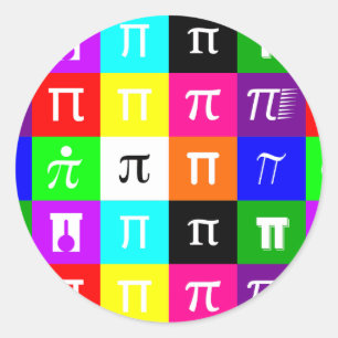 Colorblock Happy Pi Day Mathematik Geometrie Wisse Runder Aufkleber