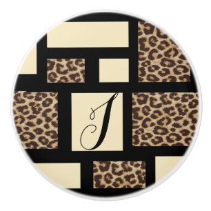 Colorblock Leopard Cheetah Print Bedroom Dresser Keramikknauf