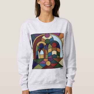 Colorblock Mural Crewneck Sweatshirt