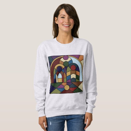 Colorblock Mural Crewneck Sweatshirt (Vorne ganz)