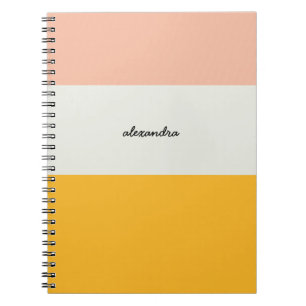 Colorblock Pink Yellow Ivory Spiral Notebook Notizblock