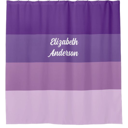 Colorblock Purple Horizontal Stripe Duschvorhang (Vorderseite)