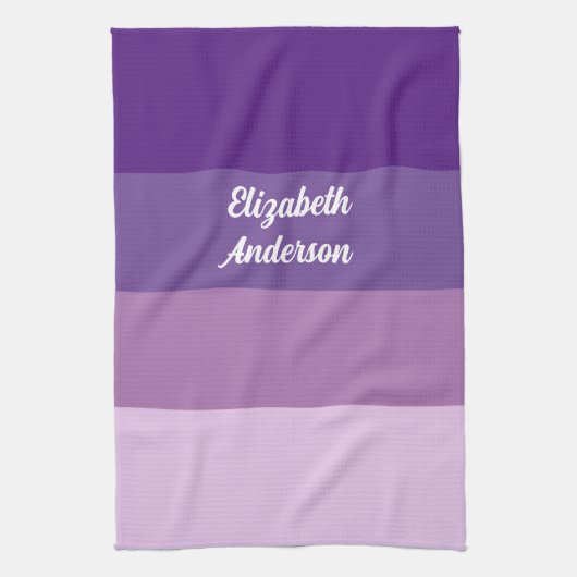 Colorblock Purple Horizontal Stripe Geschirrtuch (Vertikal)