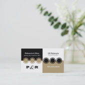 Colorblock Visitenkarte im Schwarzen und in TAN (Stehend Vorderseite)